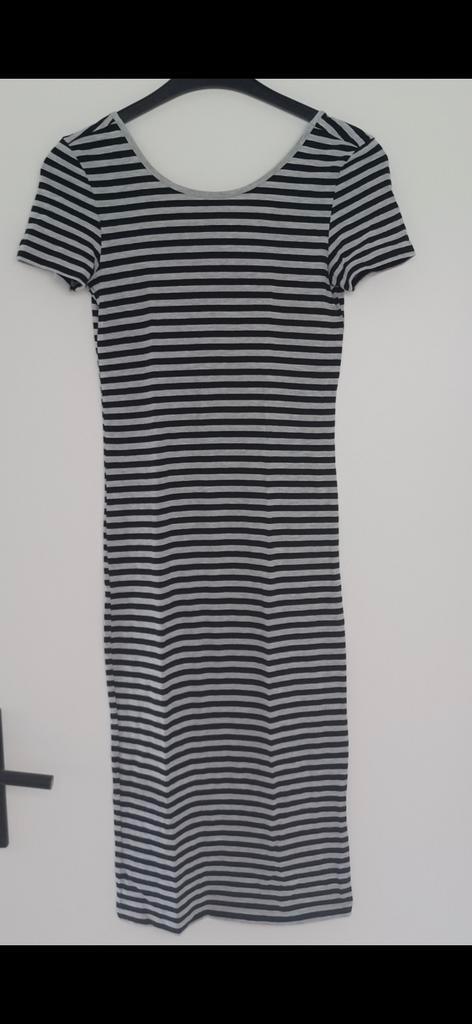 Lange grijze streep jurk ONLY - maat XS 34, Kleding | Dames, Positiekleding, Gedragen, Jurk, Maat 34 (XS) of kleiner, Zwart, Ophalen of Verzenden