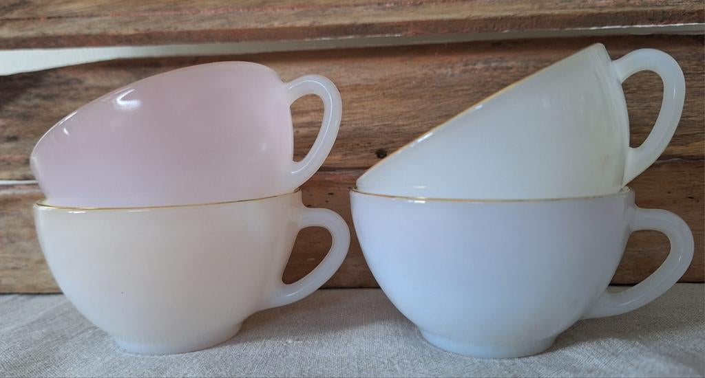 Arcopal opale harlekin kopjes, vier kleuren, Ophalen of Verzenden