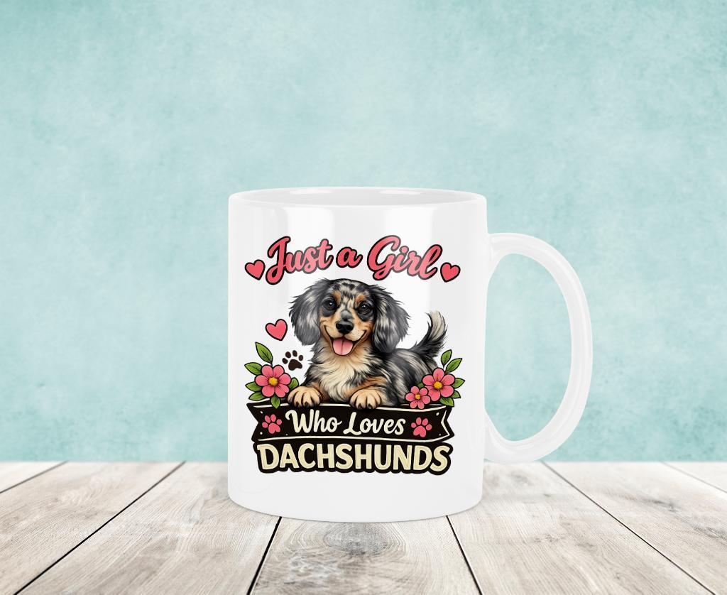 Just a Girl Who Loves Dachshunds - Teckel Mok, Verzenden, Keramiek, Nieuw, Overige stijlen