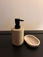 Zeeppomp en zeepbakje beige, Ophalen of Verzenden, Zo goed als nieuw, Wit