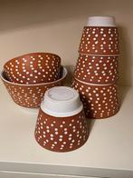 ADCO terracotta bloempotten keramiek wit geglazuurde stippen, Overige materialen, Wit, Ophalen of Verzenden, Zo goed als nieuw
