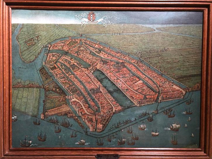 Cornelis Anthonisz: Gezicht op Amsterdam, Verzamelen, Foto's en Prenten, Gebruikt, Prent, Overige onderwerpen, Voor 1940, Ophalen