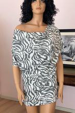 Casual Clothing shirt maat M zebra print watervalkraag, Ophalen of Verzenden, Gedragen, Maat 38/40 (M), Wit