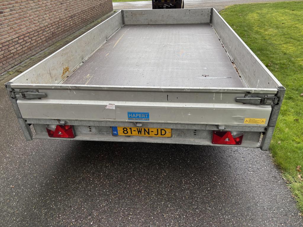 Hapert Plateauwagen aanhanger aanhangwagen tandemasser, Gebruikt