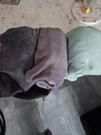 Set van 3 zachte dekens: donkergrijs, lichtgrijs en groen, Huis en Inrichting, Woonaccessoires | Plaids en Woondekens, Ophalen of Verzenden