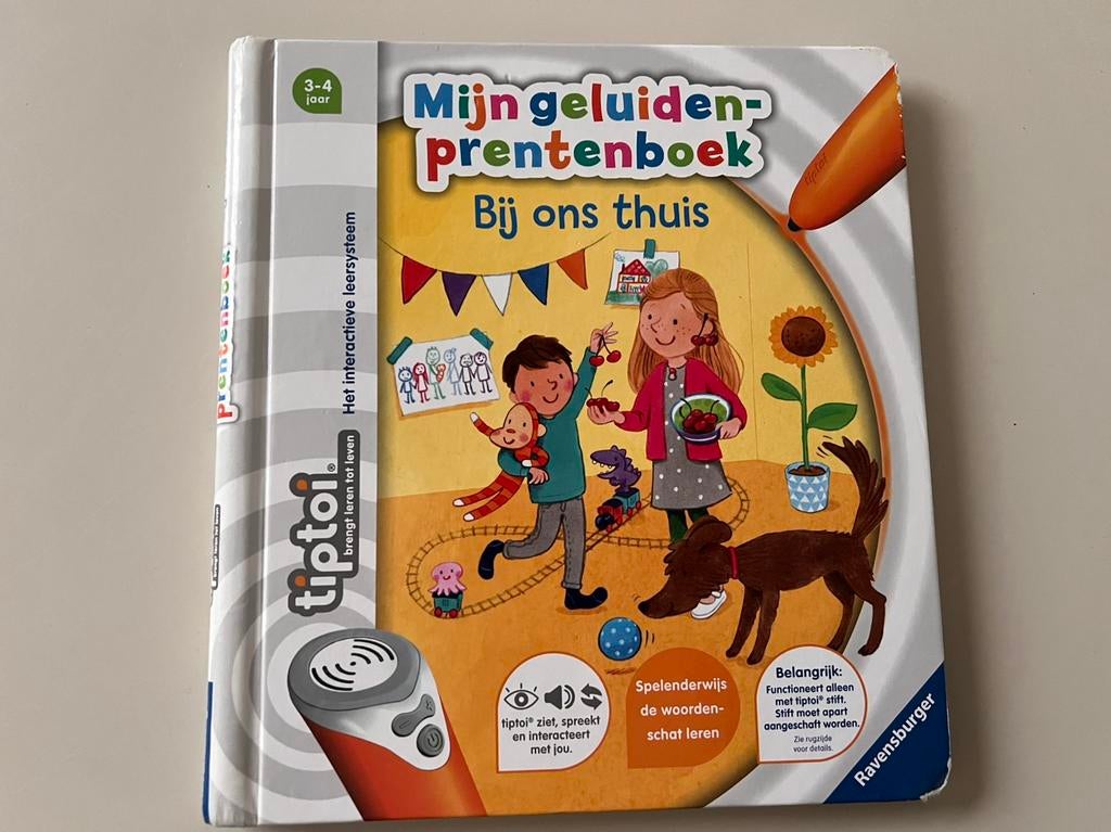 Tiptoi geluidenprentenboek bij ons thuis, Ophalen of Verzenden, Zo goed als nieuw