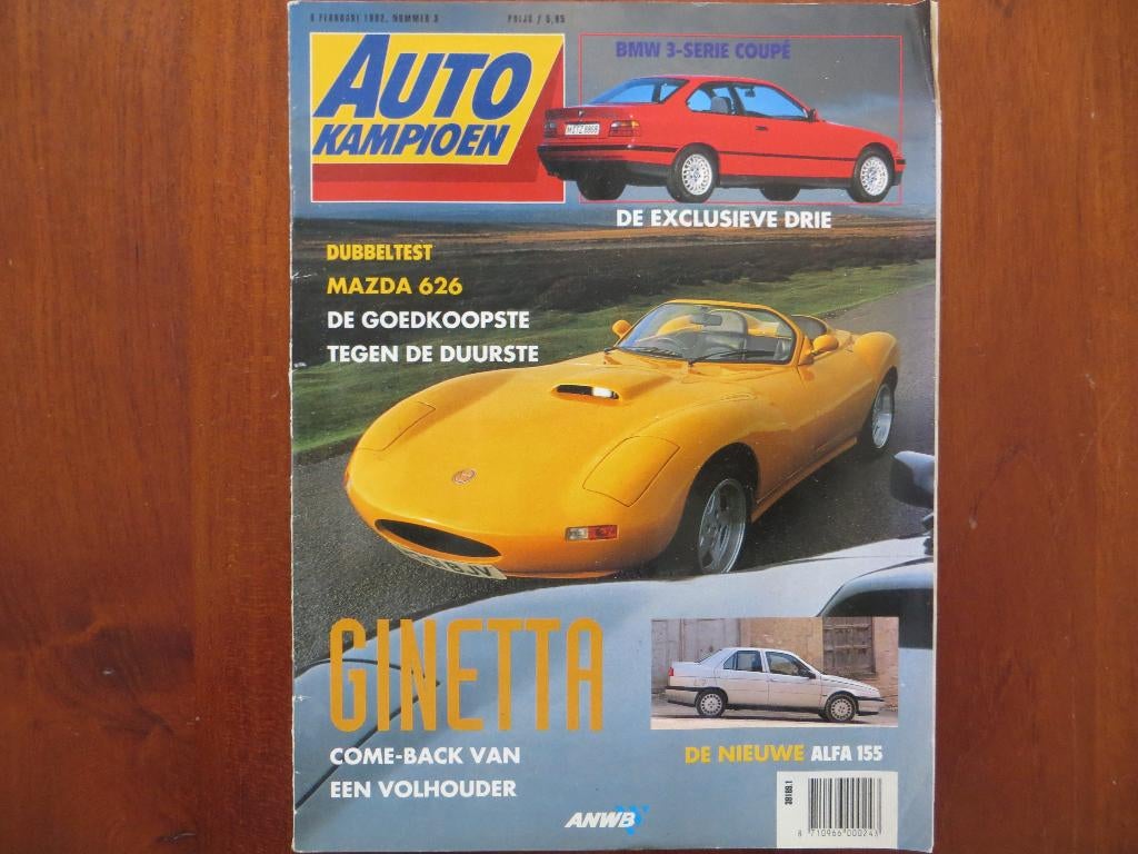 Autokampioen 3 1992 Mazda 626 1.8 & 2.5, BMW 3 Coupé, Delta, Ophalen of Verzenden, Nieuw, Mazda