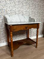 Kaptafel marmeren blad vintage hout dressoir wandkast, Ophalen