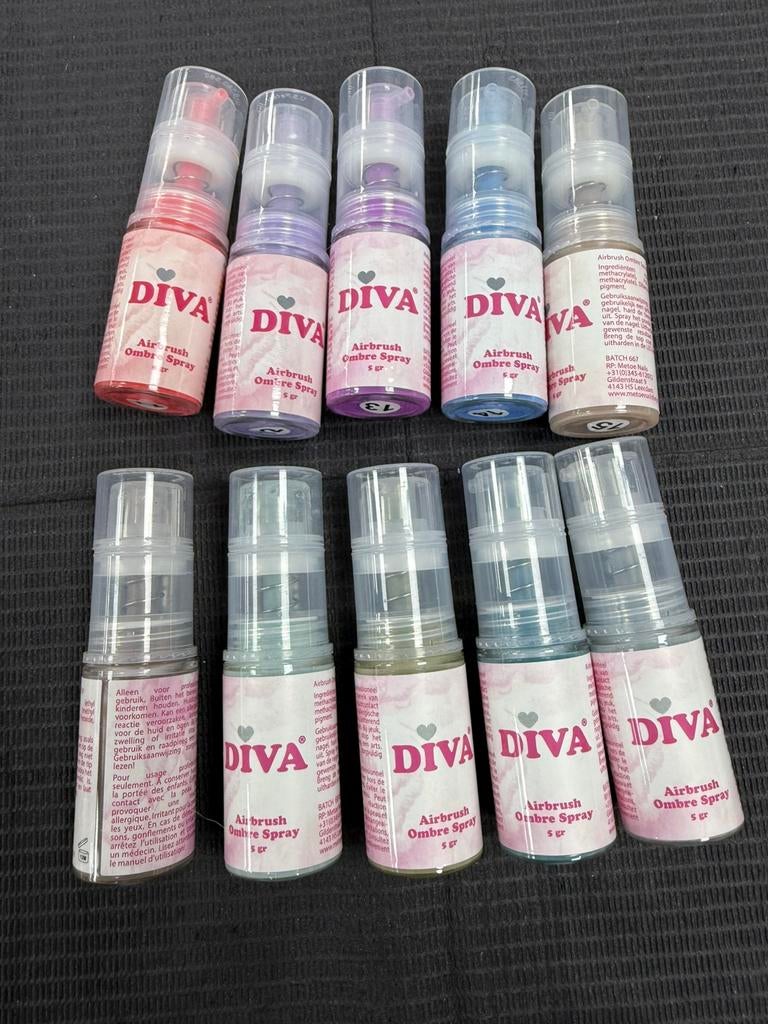 Diva ombre spray pigment poeder set 2, Ophalen of Verzenden, Zo goed als nieuw, Gehele gezicht