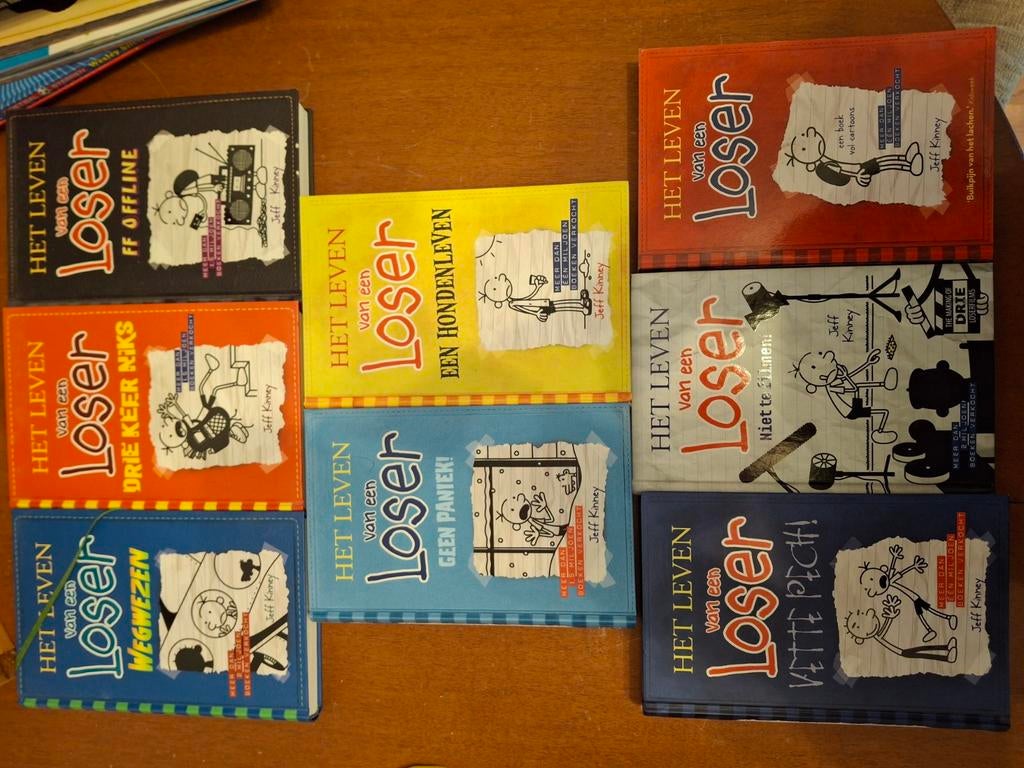 Het Leven van een Loser - Complete Serie (8 boeken), Boeken, Ophalen of Verzenden, Gelezen, Jeff Kinney, Fictie algemeen