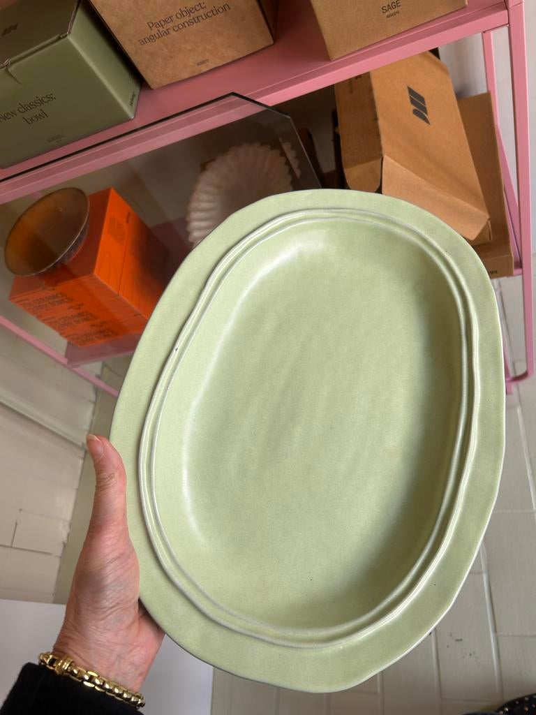 NIEUW HKLiving serveerschaal, lente groen, Huis en Inrichting, Woonaccessoires | Schalen en Manden, Schaal, Nieuw, Ophalen of Verzenden