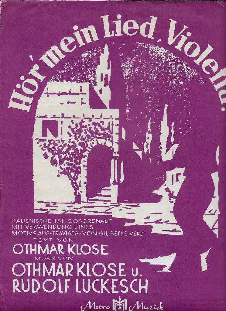 Mu130 bladmuziek hor mein lied violetta, Muziek en Instrumenten, Bladmuziek, Ophalen of Verzenden, Gebruikt, Artiest of Componist