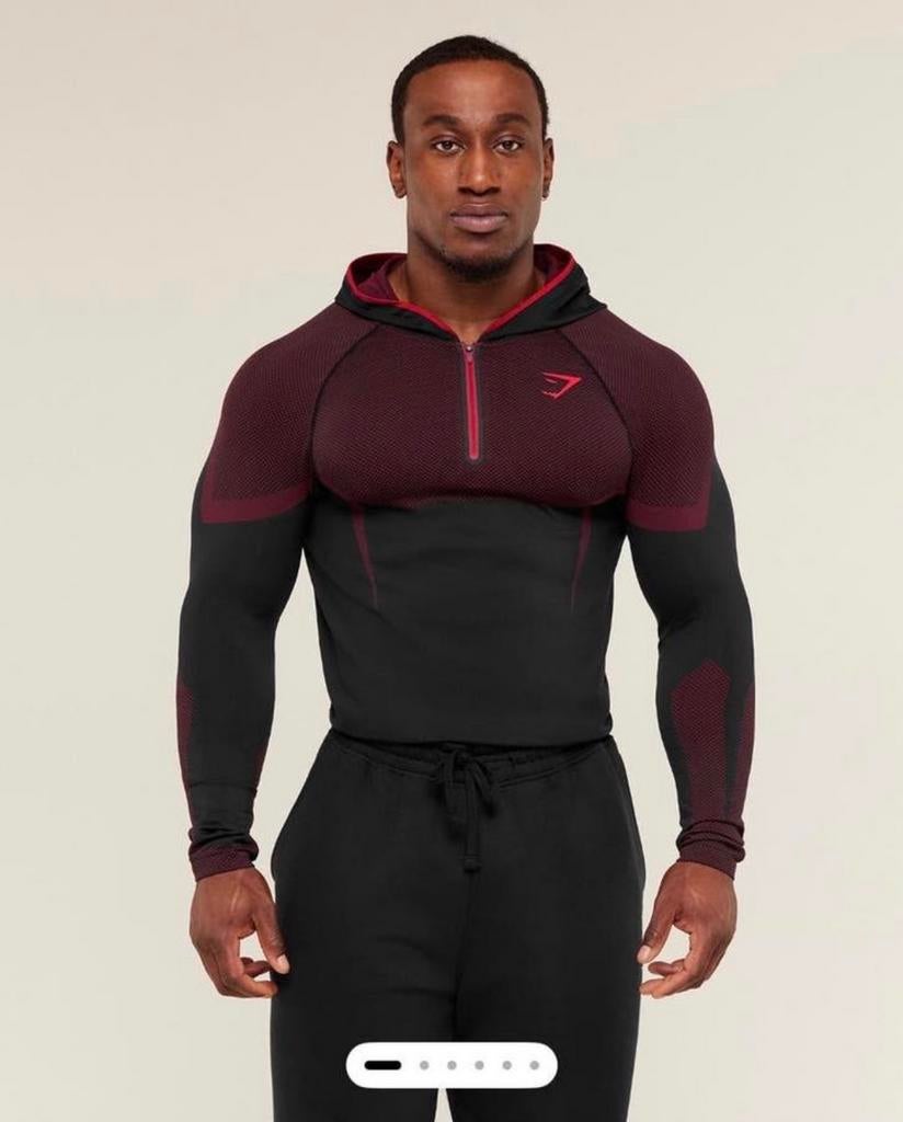 Gymshark onyx V5 hoodie Rood, Ophalen, Fitness, Maat 48/50 (M), Nieuw