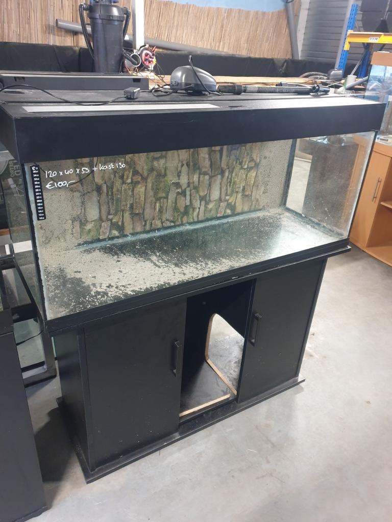 Vissenasiel aquarium 120x40x55, Ophalen, Gebruikt, Leeg aquarium, X