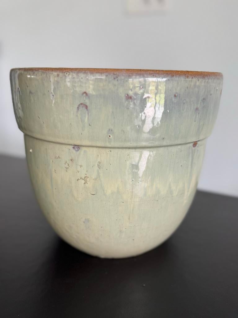 Grote bloempot van aardewerk, Tuin en Terras, Bloempotten, 25 tot 40 cm, Gebruikt, Rond, Binnen