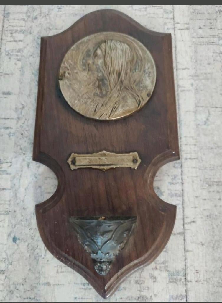 Lourdes wijwater bakje Onze Lieve Vrouwe Maria 20 cm, Antiek en Kunst, Antiek | Religie, Ophalen of Verzenden