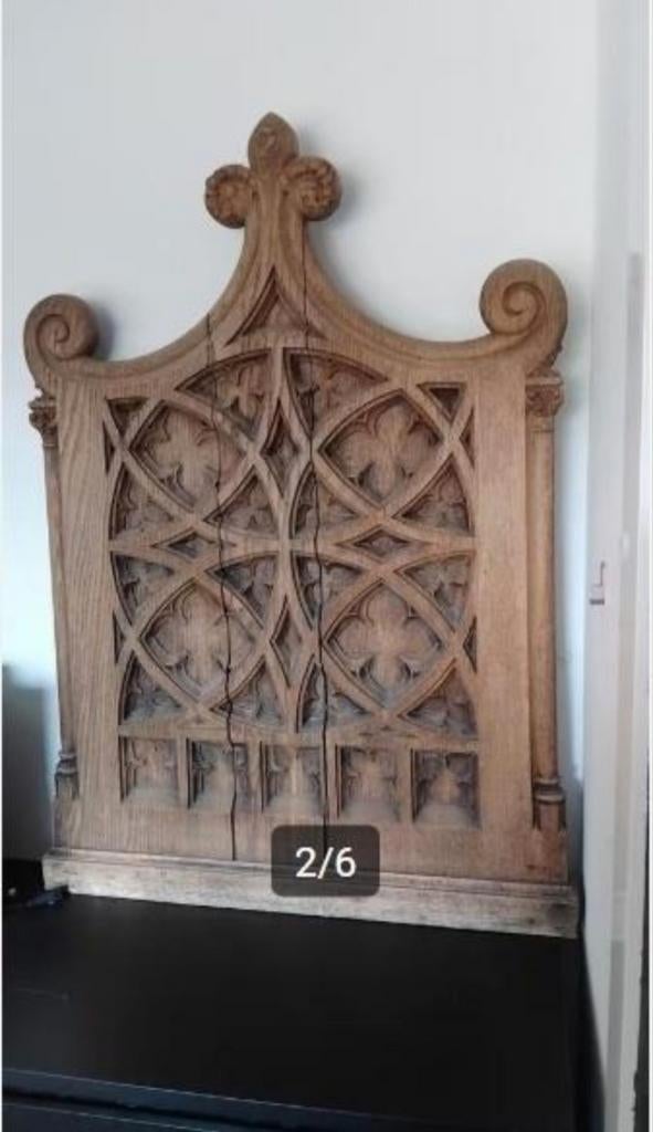 Uniek paneel, oud hout, gotische vormen, kerk, Huis en Inrichting, Ophalen
