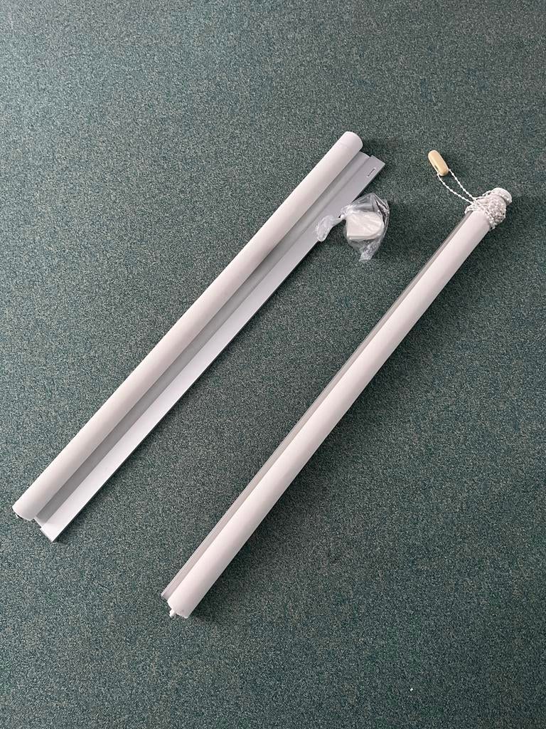 2x Rolgordijnen Wit - 99,5 cm en 97 cm breed Sunway, Ophalen, Wit, 50 tot 100 cm, Zo goed als nieuw