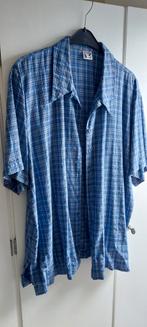 Blouse korte mouw blauw ruitje maat 50, Kleding | Dames, Grote Maten, Ophalen of Verzenden, Zo goed als nieuw, Blauw, Blouse of Tuniek