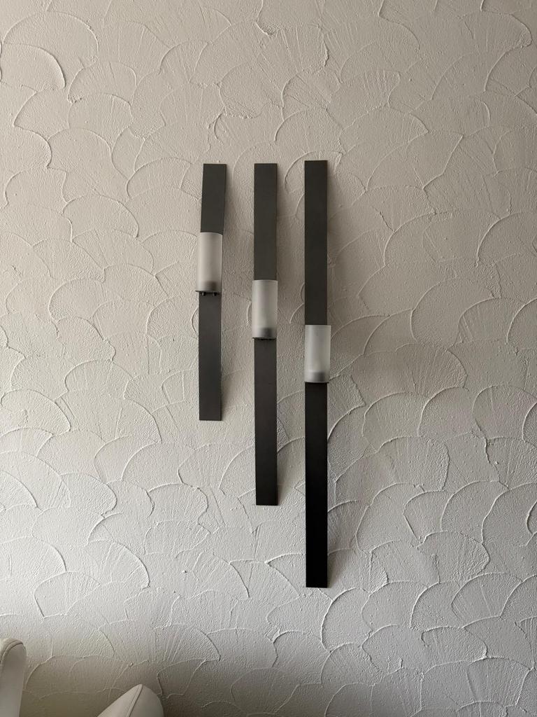Wand theelichten houders, Ophalen of Verzenden, Zo goed als nieuw, Grijs, Kandelaar