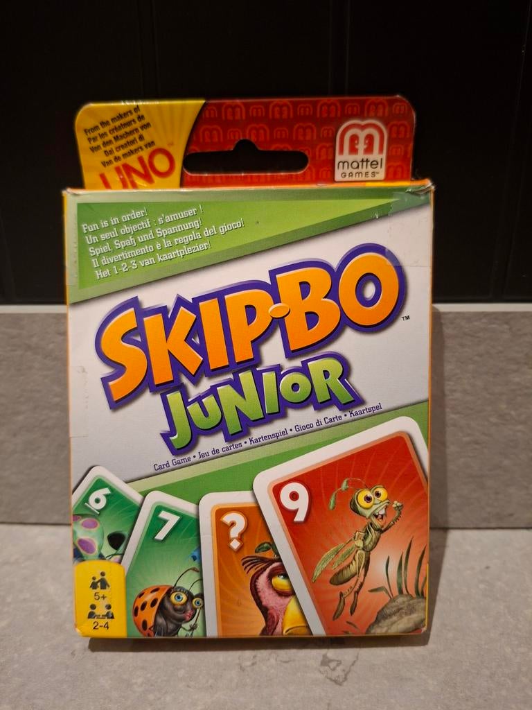 Skip-Bo Junior kaartspel - Mattel Games, Een of twee spelers, Ophalen of Verzenden, Gebruikt, Mattel Games