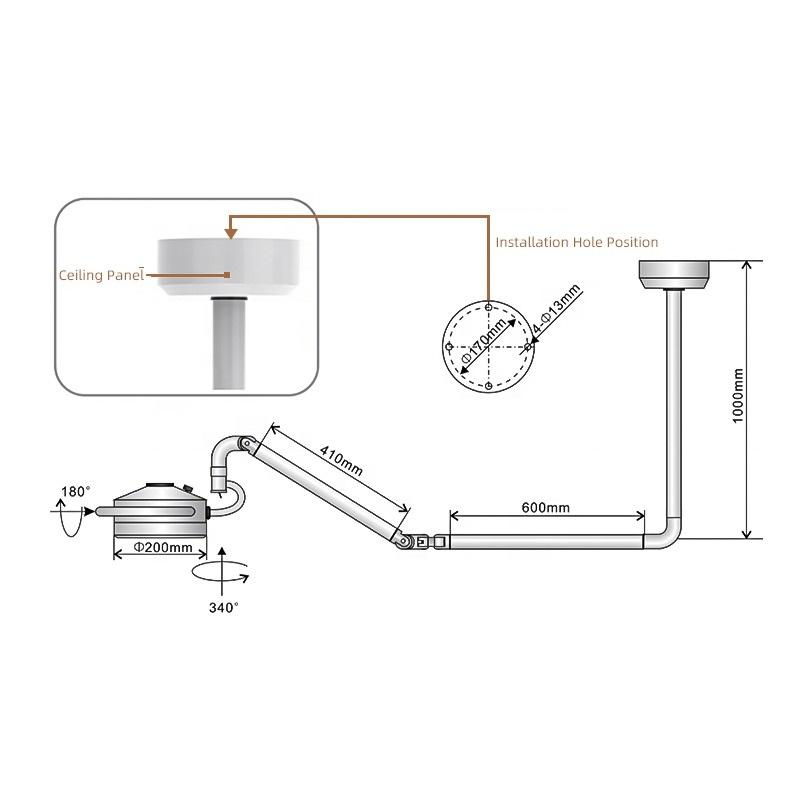 LED onderzoekslamp operatielamp plafond, Niet ingevuld, Niet ingevuld, Nieuw, Ophalen of Verzenden