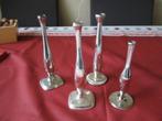4 vaasjes zilverkleurig, Overige materialen, Gebruikt, Overige kleuren, Ophalen of Verzenden