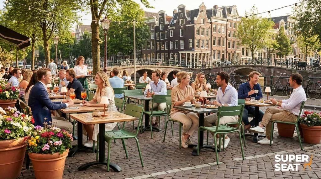 Luxembourg horeca terrasstoelen bistro stapelstoelen  326, Huis en Inrichting, Stoelen, Ophalen of Verzenden, Nieuw, Zwart, Vijf, Zes of meer stoelen