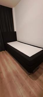 Zo goed als nieuwe boxspring van 90x200 cm in antraciet kleu, Ophalen, Zo goed als nieuw, Eenpersoons, 90 cm