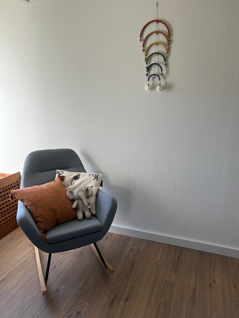 Schommelstoel lichtblauw, Ophalen, Zo goed als nieuw, Blauw, Eén