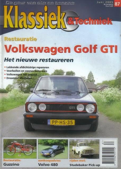 Klassiek & Techniek 87 2005 : VW Golf GTI / 181 - Volvo 480, Boeken, Auto's | Folders en Tijdschriften, Gelezen, Algemeen, Ophalen of Verzenden