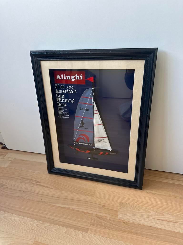 Riviera Maison Ingelijst Alinghi 31st America's Cup Winnaar, Ophalen, Gebruikt, Minder dan 50 cm, 50 tot 75 cm