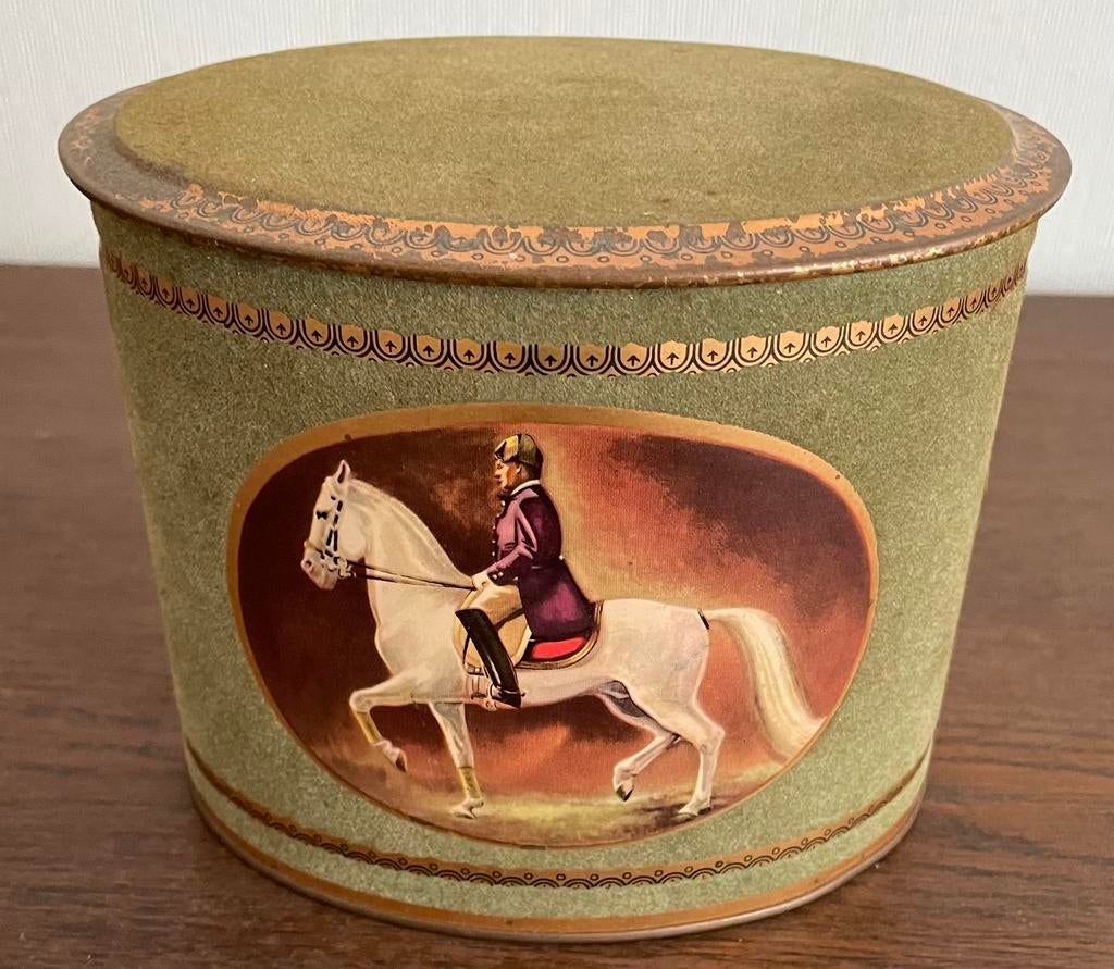 ZELDZAAM! Bijzonder koffieblik afbeelding Lippizaner paard, Verzamelen, Blikken, Ophalen of Verzenden, Gebruikt, Koffie