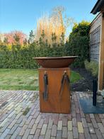 Cortenstaal BBQ Vuurschaal met Houtopslag, Tuin en Terras, Vuurschalen, Ophalen, Zo goed als nieuw