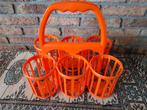 Retro oranje flessenhouder, Ophalen of Verzenden