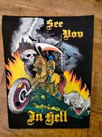 Grim Reaper see you biker vintage gothic backpatch embleem, Verzamelen, Ophalen of Verzenden, Zo goed als nieuw