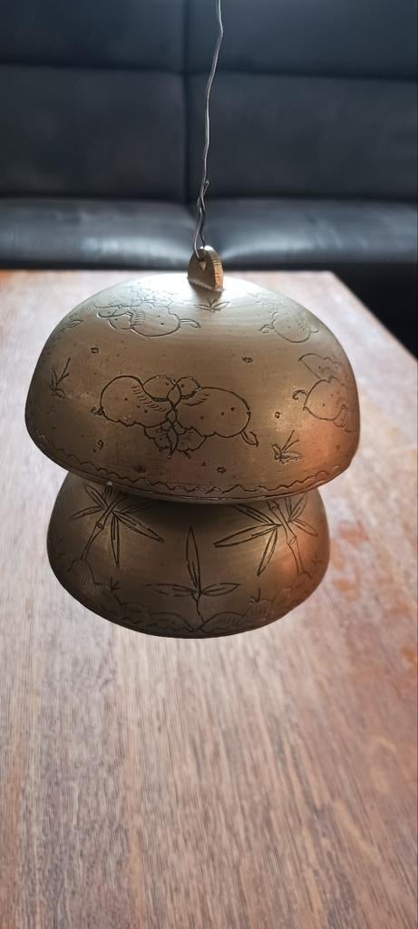 TEMPEL KLOKKENSPEL MET 2 BELLEN DECORATIEF HISTORISCH ITEM, Ophalen of Verzenden