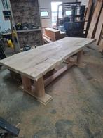 Massief Eiken Boomstamtafel - Onbehandeld - 240x105cm, Ophalen of Verzenden