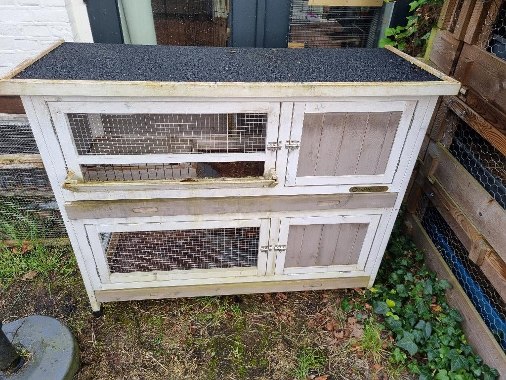 Konijnenhok, Dieren en Toebehoren, Knaagdieren en Konijnen | Hokken en Kooien, Ophalen, Gebruikt, 90 cm of meer, Konijn