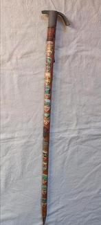 vintage wandelstok/eispicker/ houweel? met veel schildjes, Ophalen of Verzenden