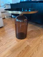 Karwei bijzettafel glas - Modern design, Huis en Inrichting, Tafels | Bijzettafels, Minder dan 55 cm, Rond, Ophalen, 45 tot 60 cm
