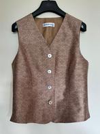 lichtbruin gebloemd zijden gilet van Bianca, Maat 38/40 (M), Bianca, Bruin, Ophalen of Verzenden