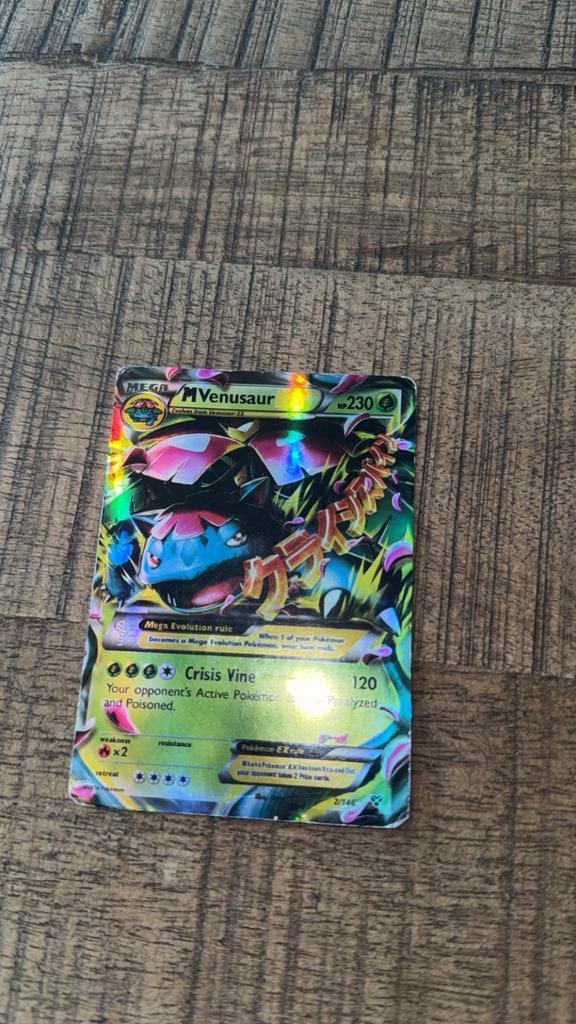 Pokémon Kaart: M Venusaur EX (Foil), Ophalen of Verzenden, Zo goed als nieuw, Losse kaart, Foil