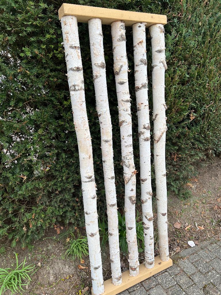 2 x Roomdivider berkenhout zwaar, Huis en Inrichting, Woonaccessoires | Kamerschermen, Ophalen, Zo goed als nieuw