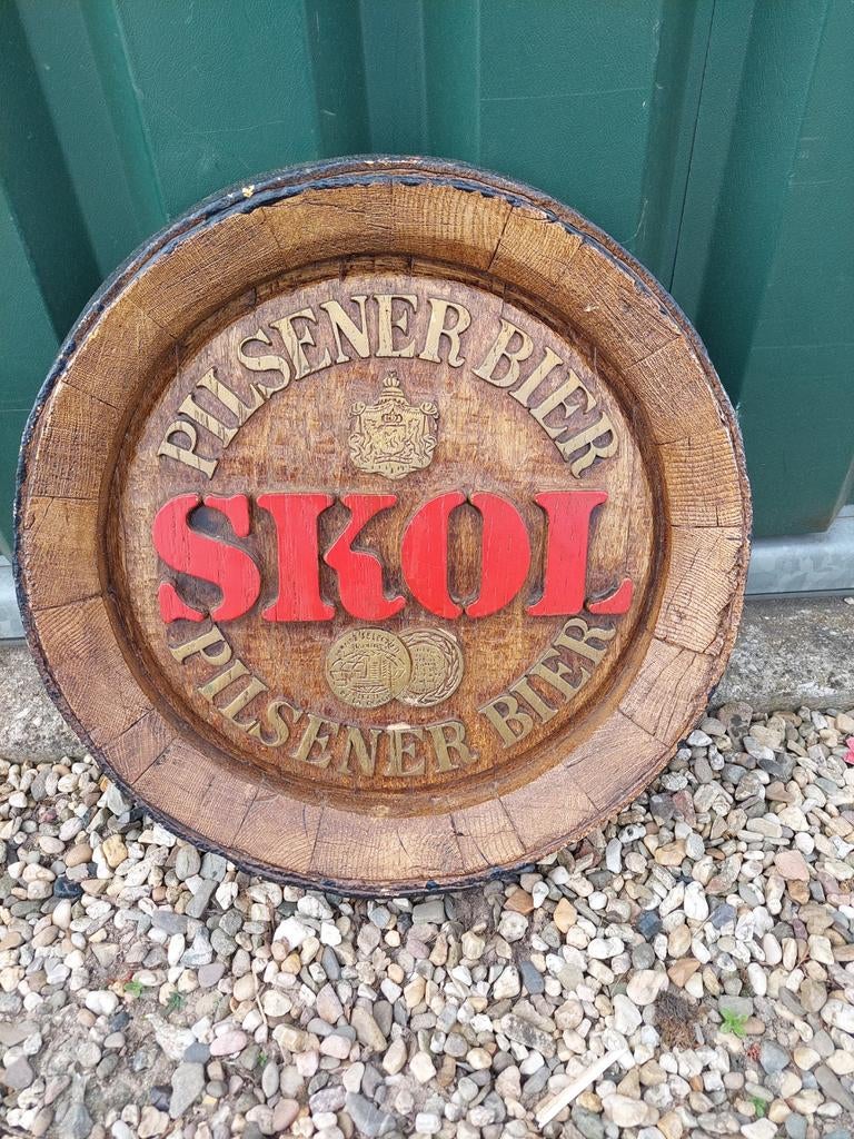 Skol Pilsener bier wandbord, Reclamebord, Ophalen of Verzenden, Zo goed als nieuw, X