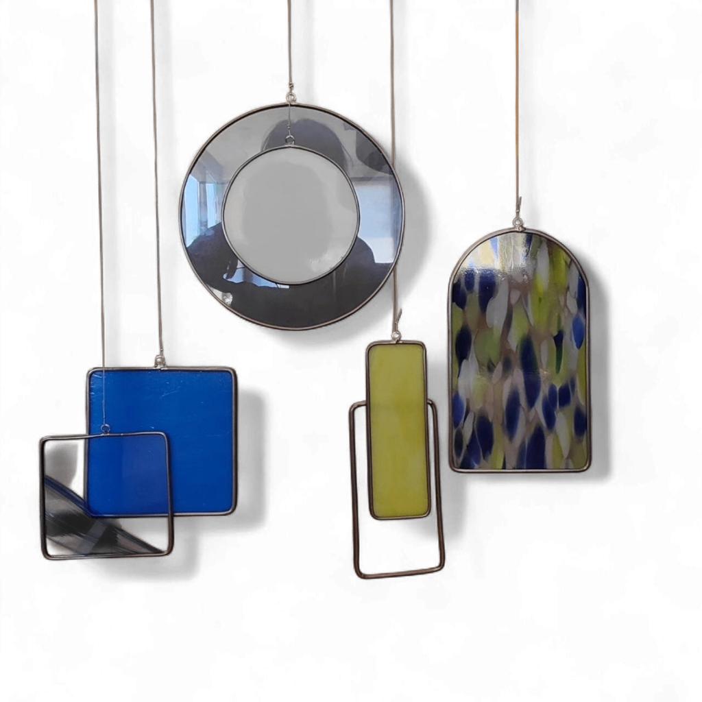 "Blauw naar geel" glas in lood object. Suncatcher, Huis en Inrichting, Woonaccessoires | Overige, Ophalen of Verzenden, Nieuw