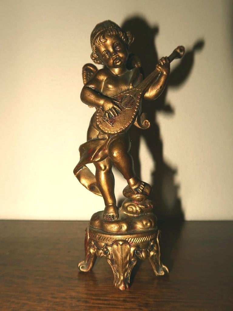 vintage engel cherubijn met mandoline Depose Italy Fontanini, Verzenden