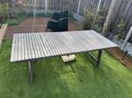 Grijze houten buiten tafel 220x100 72H, Huis en Inrichting, Tafels | Eettafels, Ophalen, Gebruikt, Buiten, 200 cm of meer