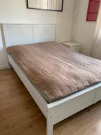 IKEA ASPELUND bed frame, Ophalen, Gebruikt, Wit, Tweepersoons