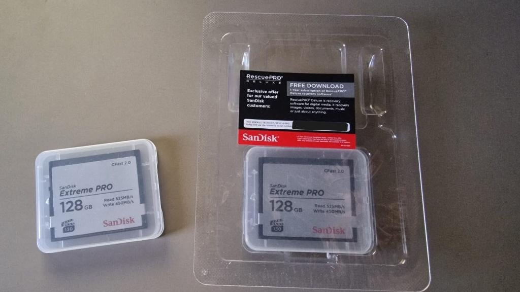 Sandisk Cfast 2.0 Extreme PRO 128GB, Audio, Tv en Foto, Fotografie | Geheugenkaarten, Videocamera, Nieuw, Compact Flash (CF), 128 GB